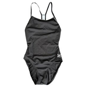 Speedo Endurance One Piece Swimsuit Girls 10 Black Athletic Racing Swim Training